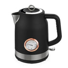 JS Gourmet Retro Rosewood Collection 1.7 L Electric Stainless Steel Kettle - Black-1.7 L capacity