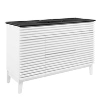 Modway Render 48" Single Sink Bathroom Vanity - White/Black-Mid-Century Modern Vanity