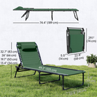 Outsunny Folding Lounge Chair - Chaise Lounge with Headrest - Green-Mesh sling fabric offers excellent breathability