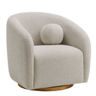 Modway Holland Swivel Chenille Fabric Armchair - Dove Grey-Curved Swivel Armchair