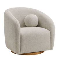 Modway Holland Swivel Chenille Fabric Armchair - Dove Grey-Curved Swivel Armchair