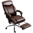 HOMCOM 6 Point Massage Office Chair with Remote - Dark Brown-PU leather surface wrapped around high-density foam for easy cleaning