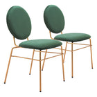 Zuo Odessa Dining Chair - Green/Gold - Set of 2-Assembly required