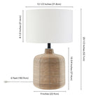 Hudson&Canal Jolina 20.5" Tall Petite/Rattan Table Lamp with Fabric Shade - Natural Rattan/White-Includes a 6 ft. cord with rotary socket switch