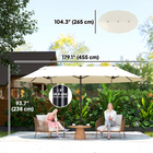 Outsunny Extra-Large Double-Sided Patio Umbrella with Twin Canopy and Crank - 15' - Beige-Selected polyester canopy protects you from harmful elements