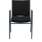 Flash Furniture HERCULES Series Heavy Duty Black Dot Fabric Stack Chair with Arms-Multipurpose Stack Chair