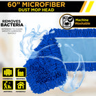 Gritt Commercial Microfiber Looped Dust Mop Pad Head - 60" x 5" - Blue - 3 Pack-Offers better bacteria removal than traditional cotton mops