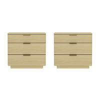Manhattan Comfort Payton 26" Modern Nightstand 2-Piece Set - Natural Oak/Gold-Modern Nightstand for Bedroom and Living Room Use. Set of 2