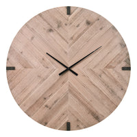 Monarch Specialties 9037 30" Round Oversized Wall Clock - Brown-This 30" round wall clock in a chic wood-look brown finish adds a striking modern touch to any room, making it the perfect statement piece for stylish home or office decors