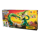 Monster Jam Mini Cobra Booster Playset-28-Inch Jungle Adventure: Launch into wild Monster Jam mayhem, power up the motorized launcher and send your Mini Monster Trucks flying through a looping jungle track that’s over 2-foot-long