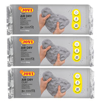 JOVI Air Dry Clay - 1.1 lb Bars - Grey - 3 Pack-Cool and Pleasant Texture: Experience the delight of working with JOVI Air Dry Clay, featuring a cool and pleasant texture that feels refreshing to the touch. Its moist consistency makes it exceptionally easy to shape and manipulate, allowing you to bring your creative visions to life effortlessly.