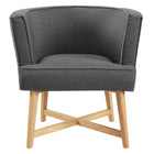 Modway Anders Upholstered Fabric Accent Chair - Grey-Non-Marking Foot Caps