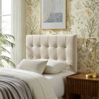 Modway Lily Stain-Resistant Performance Velvet Twin Size Headboard - Alabaster-Biscuit Tufted Design