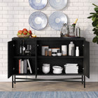 Hudson&Canal Brighton 48"W Buffet Table - Black Grain-Product Dimensions: 14" L x 47.5" W x 32" H