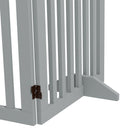 PawHut 80" Extra Wide Freestanding Pet Gate with Support Feet - Light Grey-Overall Dimension: 80.3" L x 11.8" W x 29.5" H (204 x 30 x 75 cm) 