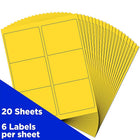JAM Paper Mailing Address Labels - 3 1/3 x 4 - Yellow - 2 sets of 120-4" x 3.33"