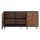 Modway Nexus 59" Storage Cabinet Sideboard - Black Walnut-8