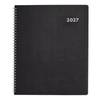 Blueline 2027 DuraFlex Weekly Planner - 10-3/4" x 8-1/2" - Black - Bilingual-Weekday appointment schedule from 7:00 a.m. to 8:45 p.m. in 15-minute intervals. Saturday from 7:00 a.m. to 4:45 p.m. Ruled spaces for Sunday