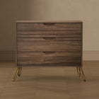 Manhattan Comfort Avira 35" Mid-Century Modern 3-Drawer Dresser - Brown-Home Assembly Required (All Hardware Included)