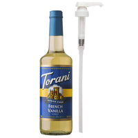 Torani Sugar Free French Vanilla Syrup with Pump - 750 mL-With zero calories, this syrup delivers all the creamy goodness and no sugar