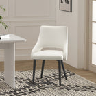 Manhattan Comfort Tremont 21.7" Modern Leatherette Upholstered Dining Chair - White-Fully Welded Sleek Black Steel Frame and Legs For Fashion and Durability