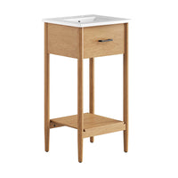 Modway Zaire 18" Bathroom Vanity - Natural/White-MDF and Rubberwood