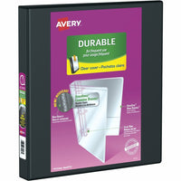 Avery Durable View Binder, 1" Sized Slant D Rings, Black, (34003)-Durable View Binder with 220-Sheet capacity