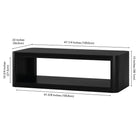 Hudson&Canal Kellan 47"W Rectangular Coffee Table - Black Grain-9