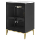 Modway Beau 24" Wood Bathroom Vanity with Basin - White/Black-Concentric Circle Design
