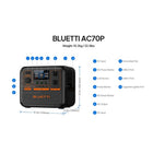 Bluetti Premium AC70P 864Wh Portable Power Station and SP100L Solar Panel-8