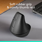 Logitech Lift Left Vertical Ergonomic Mouse - Graphite-Raise your hand into comfort: Rest on Lift upright mouse throughout the day, with a softly textured grip and snug thumb rest sculpted for left hands