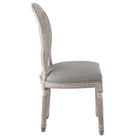 Modway Arise Vintage French Upholstered Fabric Dining Side Chair - Light Grey - 2 Pack-Fluted Solid Wood Frame