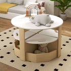 Qaba 5 Piece Kids Table & Chair Set with Storage for Kids Room- White-Easy-to-clean smooth surfaces reduce maintenance hassle

