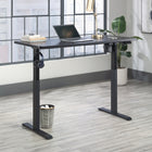 Sauder Miscellaneous Office Adjustable Height Desk - Black-Hidden wireless charging device for smartphones includes two USB ports for cable charging of mobile devices (one type A and one type C)