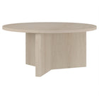 Hudson&Canal Anders 36"W Round Coffee Table - Alder White-Tabletop features a weight capacity of 65 lbs