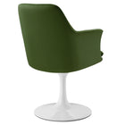 Modway Lippa Swivel Dining Performance Velvet Armchair - White Moss Green-Assembly Required