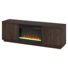 Hudson&Canal Presque TV Stand with 26" Crystal Fireplace for TV's up to 75" - Satin Walnut-Fireplace insert features 4777 BTUs (heat coverage for 400 sq. feet), sleep timer, and automatic temperature cut-off for safety