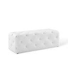 Modway Amour 48" Tufted Button Entryway Faux Leather Bench - White-Tufted Button Entryway Bench