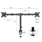 Rocelco DM2 Dual Monitor Mount for Desks and Sit & Stand Desk Risers-Mounts to any surface up to 3.5" thick with clamp or grommet hole mounting
