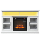 HOMCOM 48" Fireplace TV Stand - White-Includes a 0.5-6h timer with simple remote control