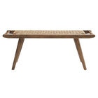 Modway Saoirse 47" Wove Rope Wood Bench - Walnut/Natural-Assembly Required