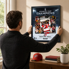 Frameworth Carolina Hurricanes 2026 Stanley Cup Champions: Taylor Hall Ice Design PhotoGlass Framed Photo - 18" W x 22" H-Finished size 18x22 inches: Vertical framed display sized for living rooms, offices, fan caves, and sports rooms