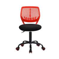 Homy Casa Black Red Fabric Swivel Desk Chair-Ergonomic Design: Breathable backrest providing excellent support for extended study sessions