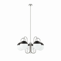 Modway Stellar 5-Light Chandelier - Opal/Polished Nickel-Modern 5-Light Chandelier