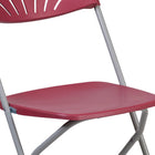 Flash Furniture HERCULES Series Plastic Fan Back Folding Chair - Burgundy-Dry assisting drain holes
