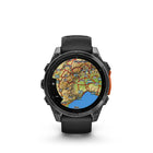 Garmin fēnix 8 - AMOLED Outdoor Recreation/Adventure Watches - 47 mm - Slate Gray with Black Silicone Band-Off-grid voice command feature lets you access select watch controls even without a smartphone connection