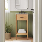 Modway Zaire 18" Bathroom Vanity - Natural/White-Metal Handle Pull