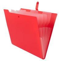 JAM Paper Letter Size File Folders - Snap Tab Closure - Red with Clear-Colour: Red File Folder with Clear Pockets