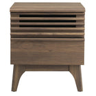 Modway Render Nightstand - Walnut-Tapered Wood Legs