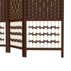 HOMCOM 3 Panel Wave Fiber Freestanding Room Divider for Home Office - Brown-Overall Dimensions: (Expanded) 47.2" L x 0.6" D x 66.9" H (120 x 1.5 x 170 cm)
